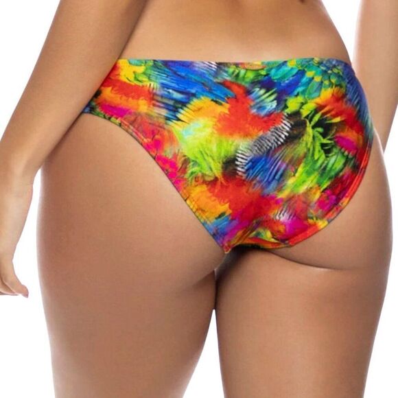 NWT Luli Fama Mundo De Colores Bikini Bottom M Multi Braided String Sides Swim - Picture 5 of 5